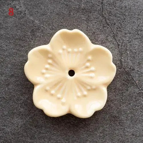 Ceramic Cherry Blossom Incense Burner | Home Decor Stick Holder