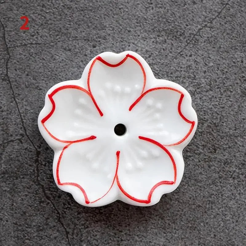 Ceramic Cherry Blossom Incense Burner | Home Decor Stick Holder