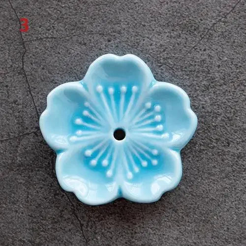 Ceramic Cherry Blossom Incense Burner | Home Decor Stick Holder