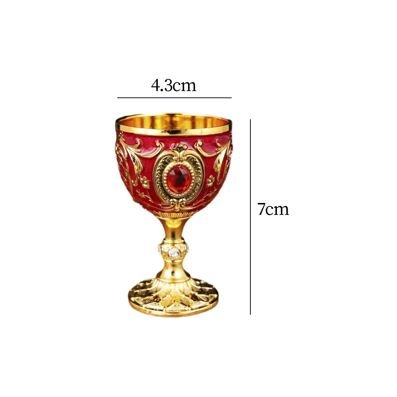 1Pc 30ml Light Luxury Goblet Embossed Wine Drink Cup Retro White Wine Chalice Communion Party Household Dining Gifts