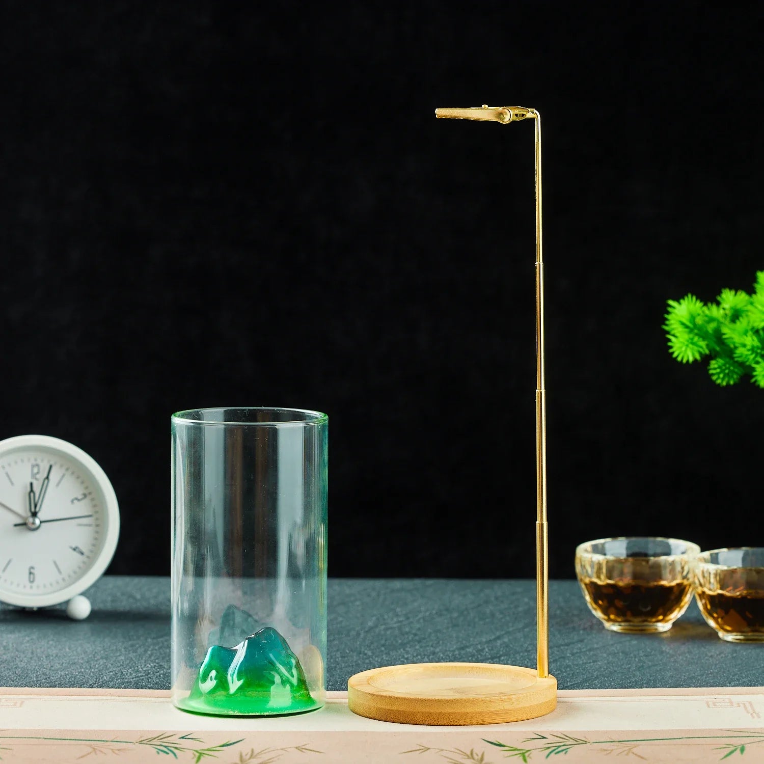 Glass Mountain Incense Holder Height-adjustable Incense Stick Holder Anti-Ash Incense Burner for Yoga Meditation SPA Home Decor