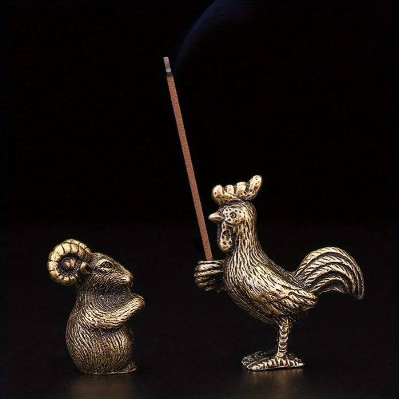 Mini Metal Incense Stick Holder | Chinese Zodiac Animal Incense Burner