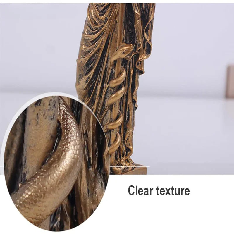 Greek Medical God Sculpture Asclepius Medicine Statue for Home Desktop Decoration Indoor Ornaments Sculptural Home Decor Gift
