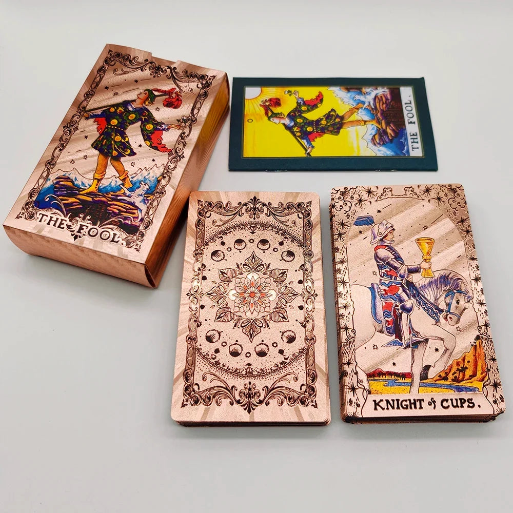 New Version Plastic Tarot Rider Waite Waterproof Gold Foil Tarot Deck With Nice PVC Package Prediction Cards Game