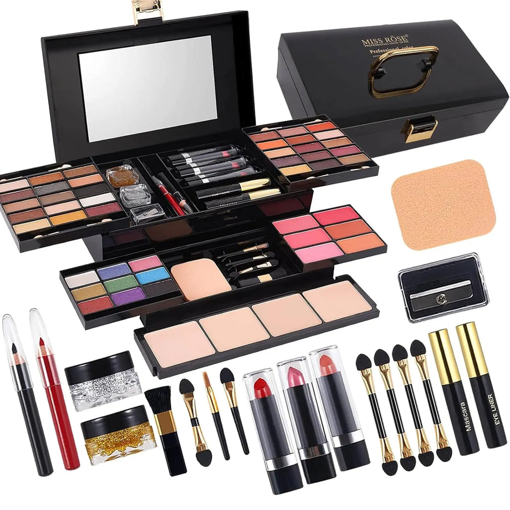 58 Professional Makeup Kit With Eyeshadow Blusher Concealer Mirror