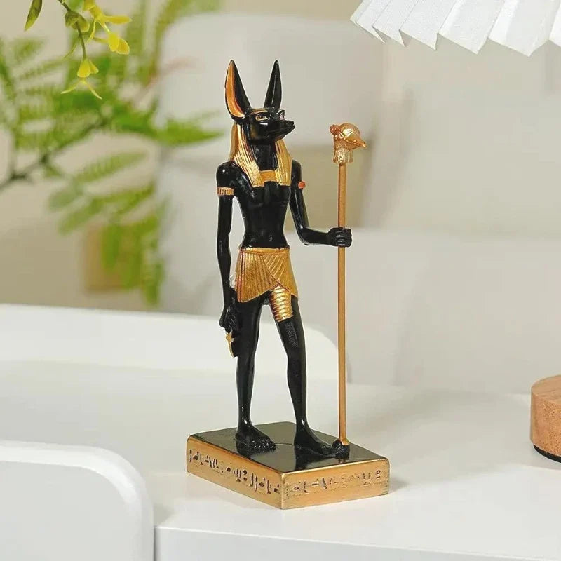 Anubis Statue Egyptian God of Death Mummy Sculpture Resin Figurine Home Office Decor Gift for Mythology Lovers Halloween Gift