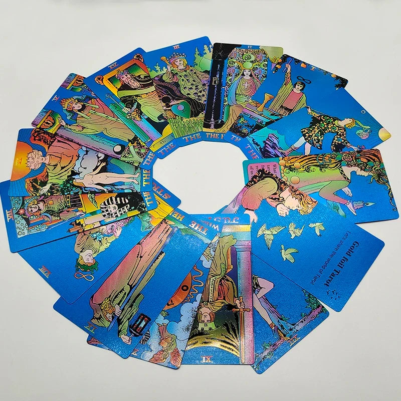 New Version Plastic Tarot Rider Waite Waterproof Gold Foil Tarot Deck With Nice PVC Package Prediction Cards Game