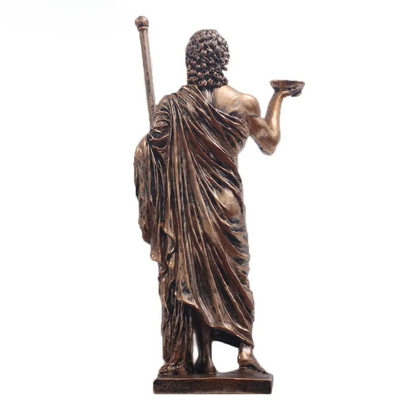 Greek Medical God Sculpture Asclepius Medicine Statue for Home Desktop Decoration Indoor Ornaments Sculptural Home Decor Gift