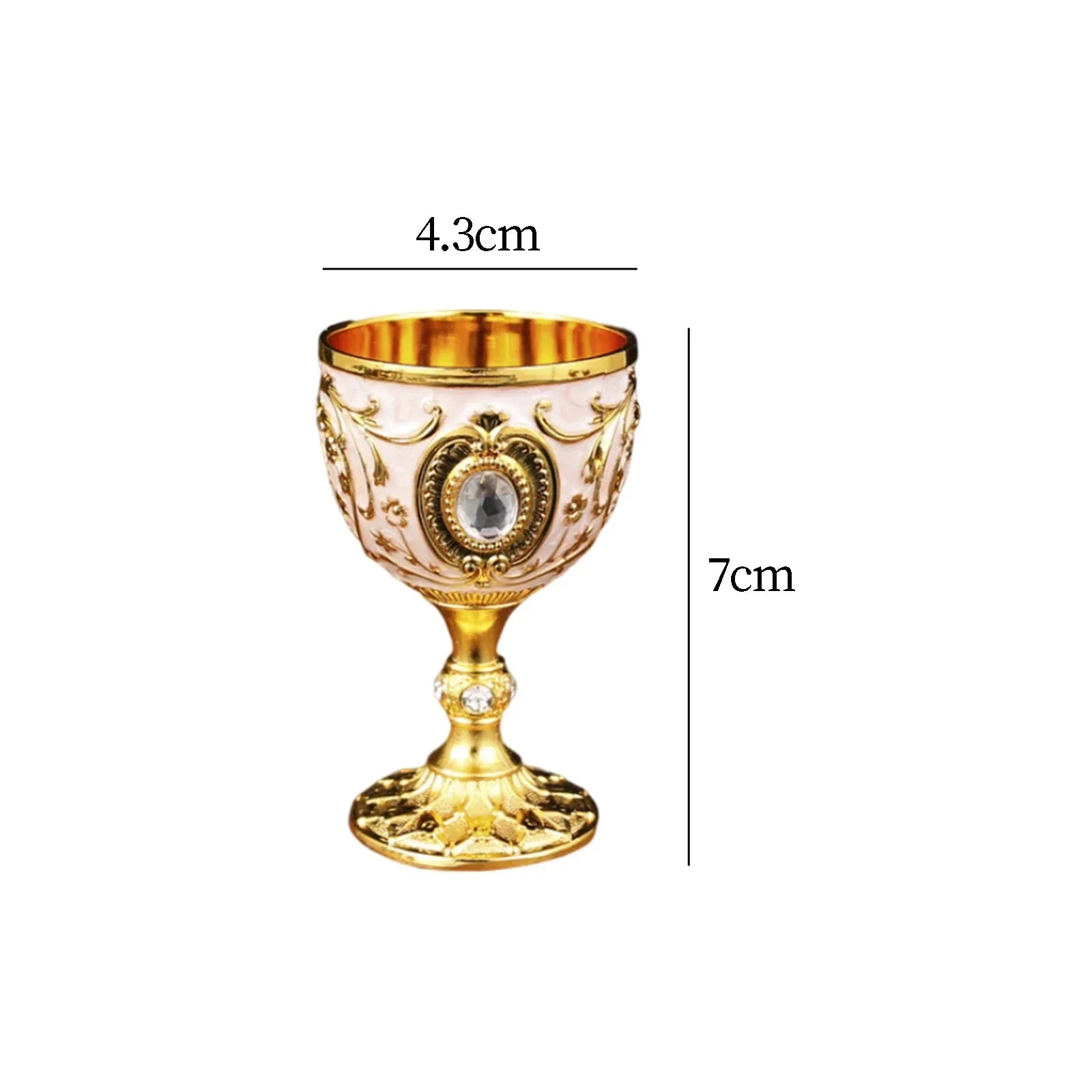 1Pc 30ml Light Luxury Goblet Embossed Wine Drink Cup Retro White Wine Chalice Communion Party Household Dining Gifts