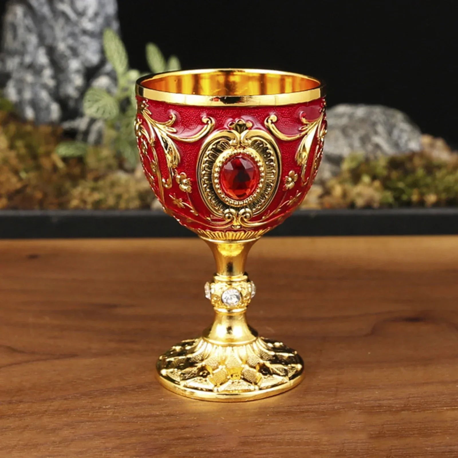 1Pc 30ml Light Luxury Goblet Embossed Wine Drink Cup Retro White Wine Chalice Communion Party Household Dining Gifts