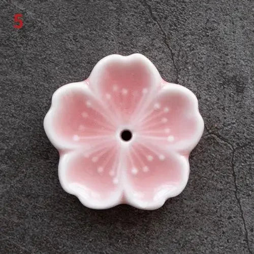 Ceramic Cherry Blossom Incense Burner | Home Decor Stick Holder