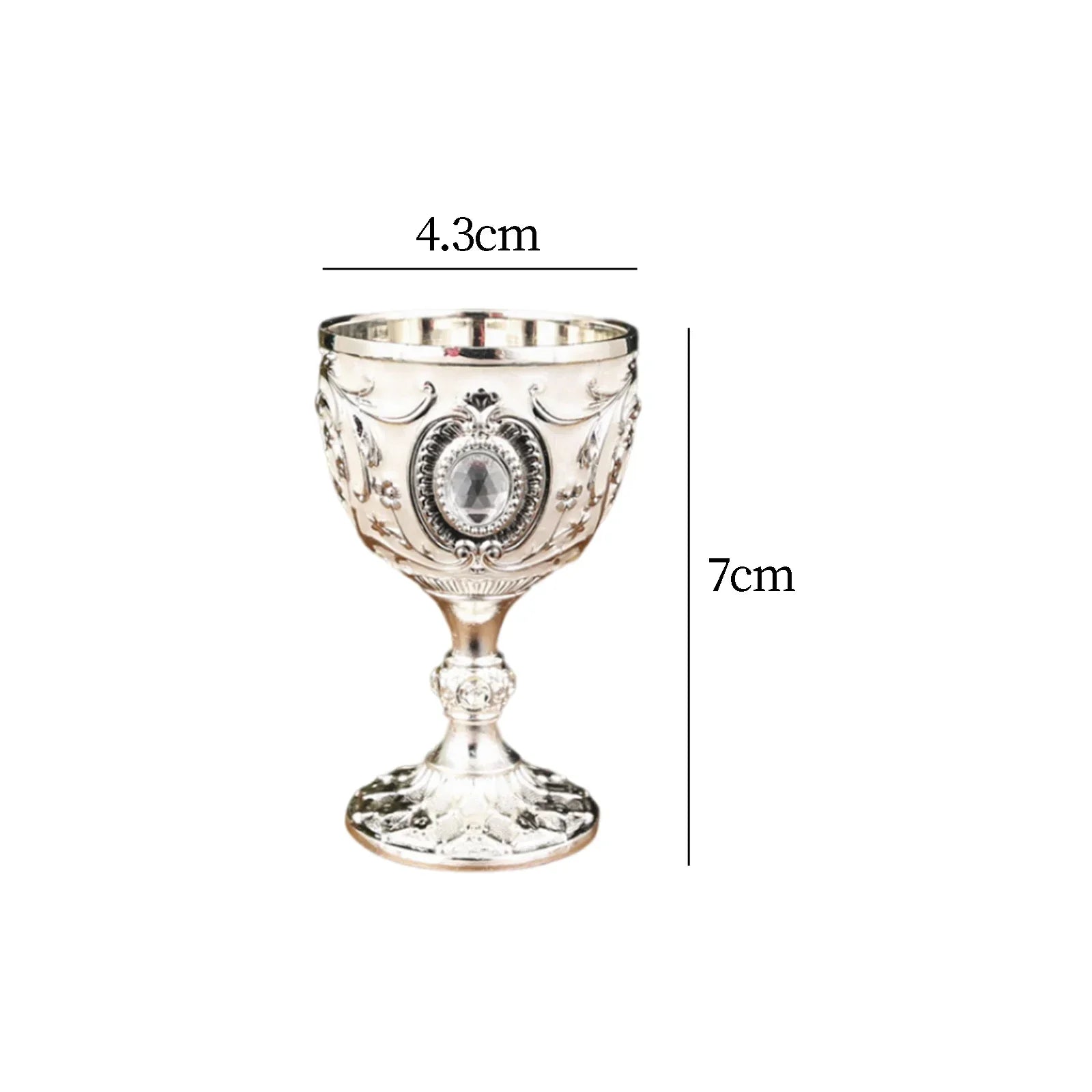 1Pc 30ml Light Luxury Goblet Embossed Wine Drink Cup Retro White Wine Chalice Communion Party Household Dining Gifts