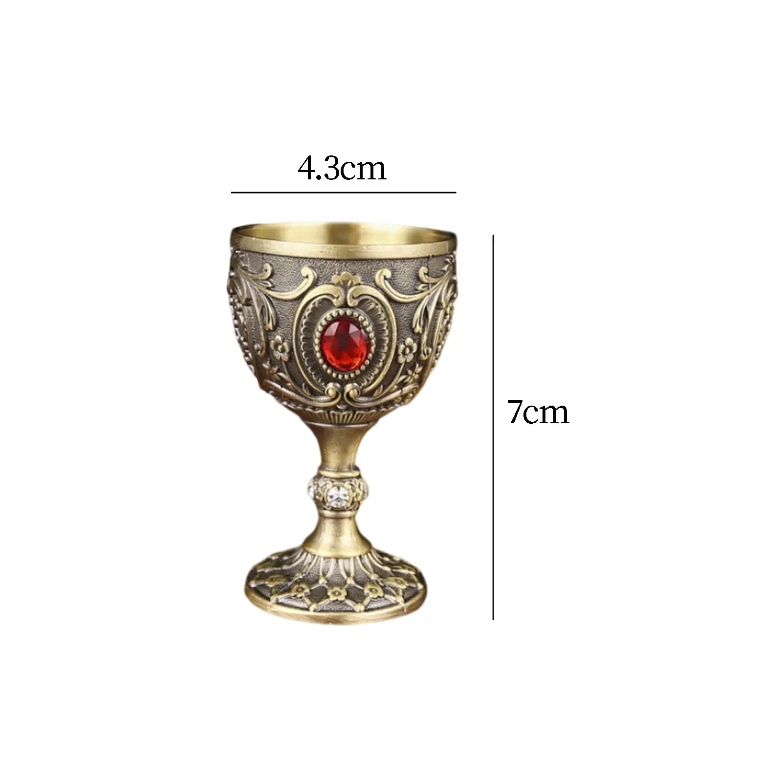 1Pc 30ml Light Luxury Goblet Embossed Wine Drink Cup Retro White Wine Chalice Communion Party Household Dining Gifts
