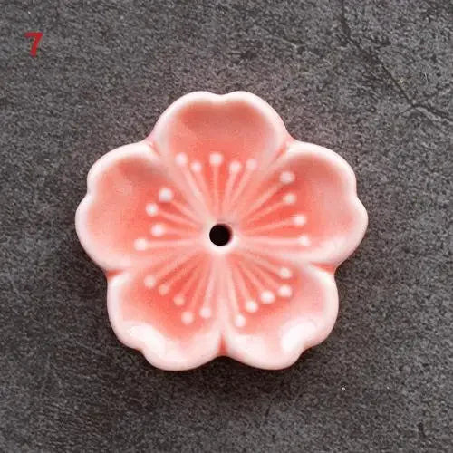 Ceramic Cherry Blossom Incense Burner | Home Decor Stick Holder