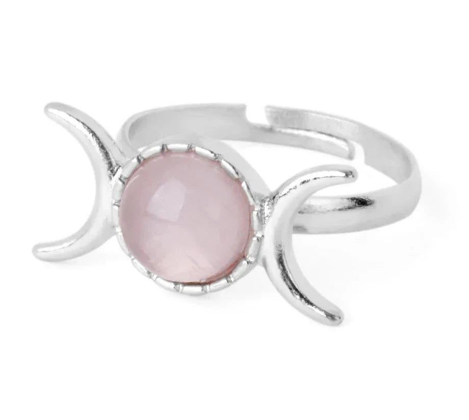 Crystal Triple Moon Rings