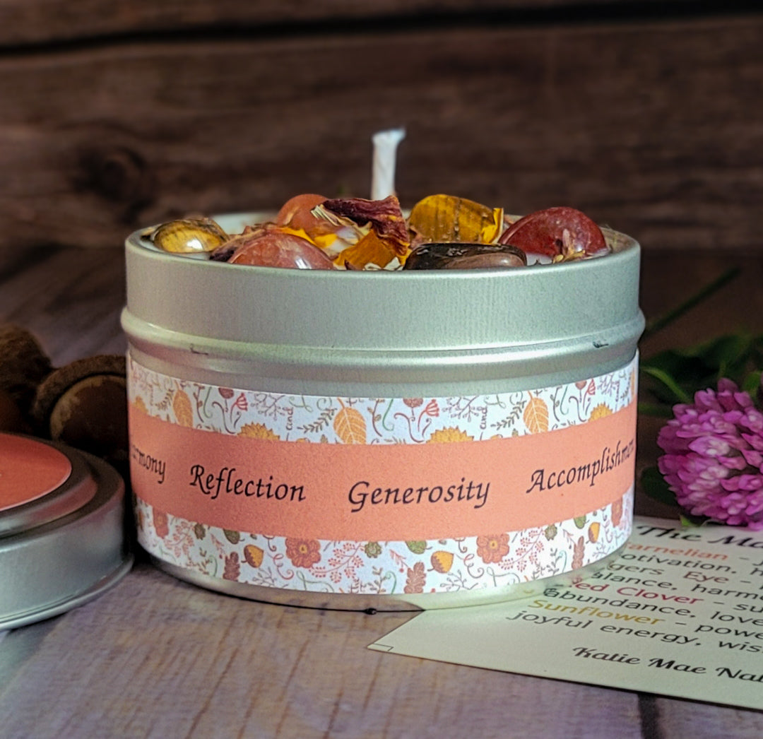 Mabon Ritual Candle – Apple & Oak Soy Candle for Autumn Equinox, Gratitude & Grounding