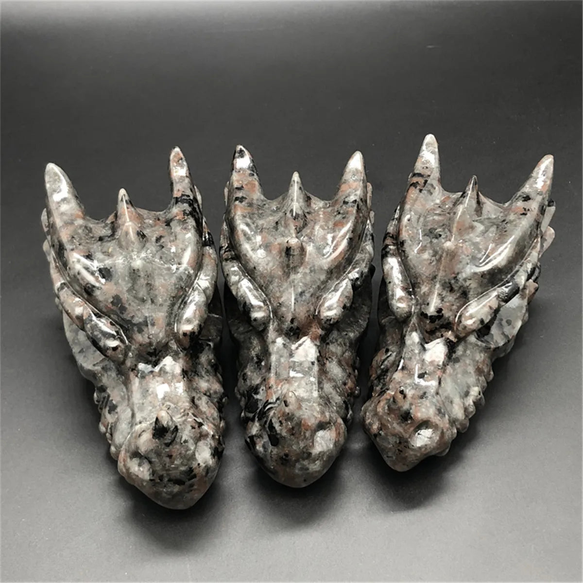 Natural Yooperlite Crystal Quartz Stone Dragon Head Hand-Carved