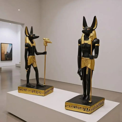 Anubis Statue Egyptian God of Death Mummy Sculpture Resin Figurine Home Office Decor Gift for Mythology Lovers Halloween Gift