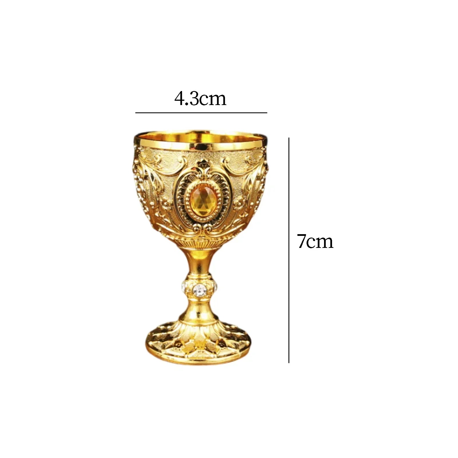 1Pc 30ml Light Luxury Goblet Embossed Wine Drink Cup Retro White Wine Chalice Communion Party Household Dining Gifts