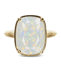 Sterling Silver Elongated Cushion Opal Cocktail Ring