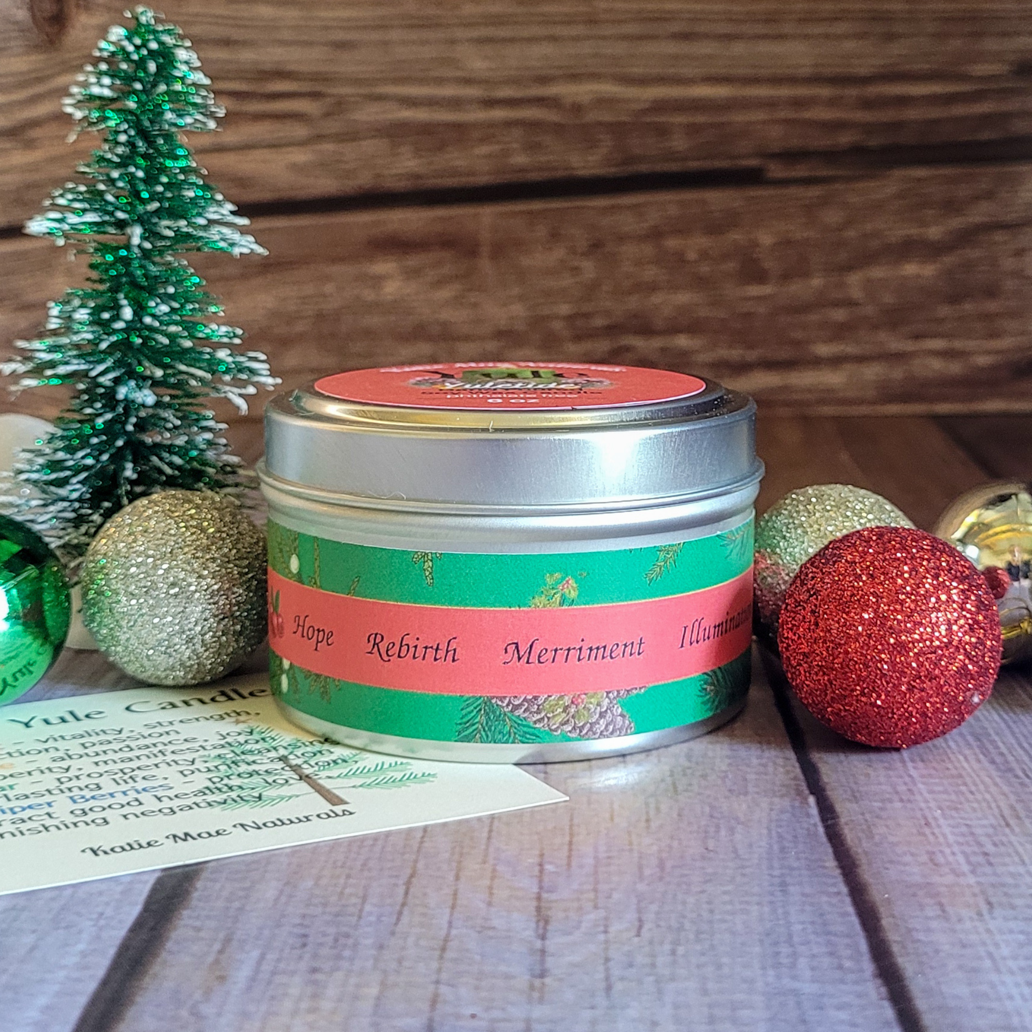 Yule Ritual Candle – Festive Winter Soy Candle for Renewal, Warmth & Winter Solstice Rituals