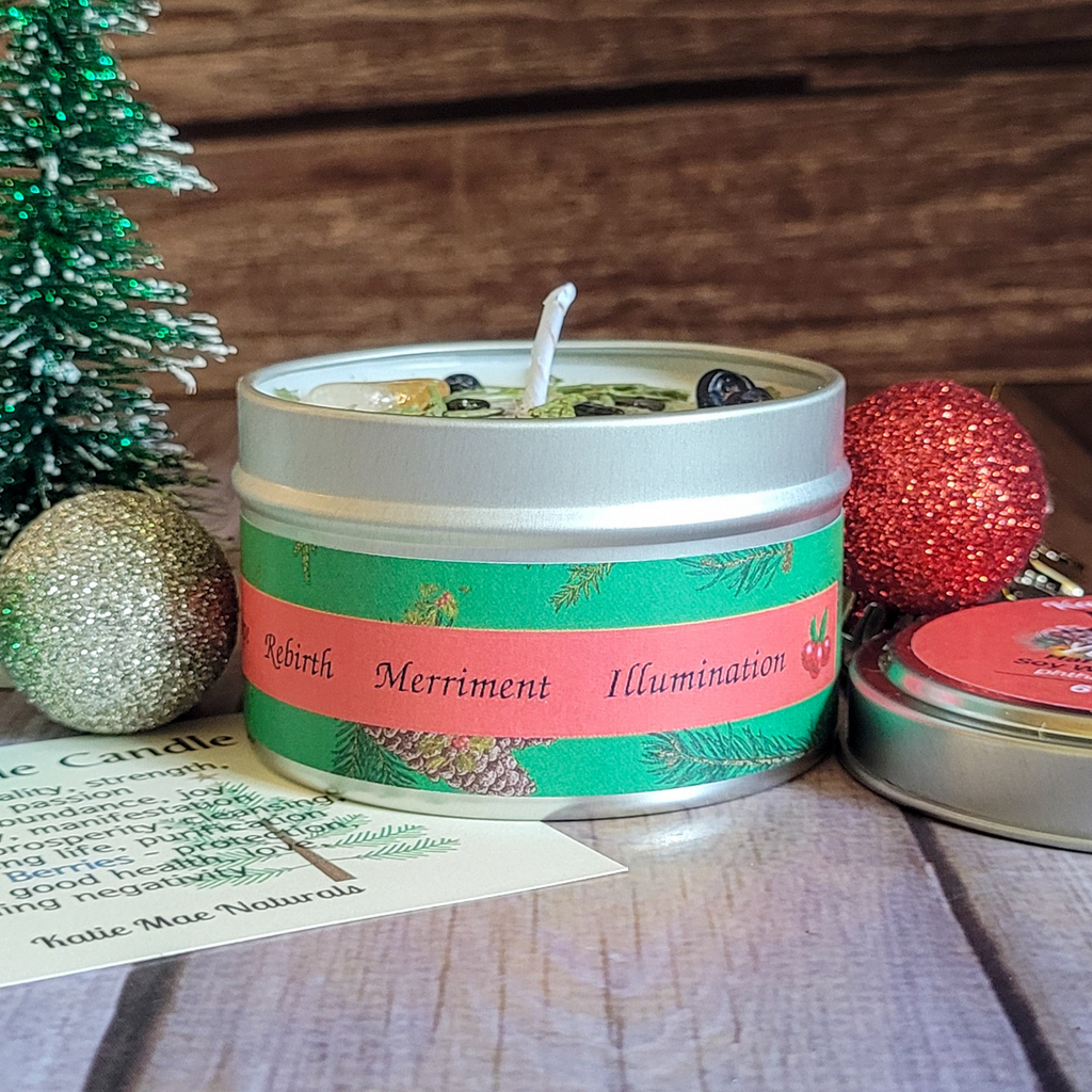 Yule Ritual Candle – Festive Winter Soy Candle for Renewal, Warmth & Winter Solstice Rituals
