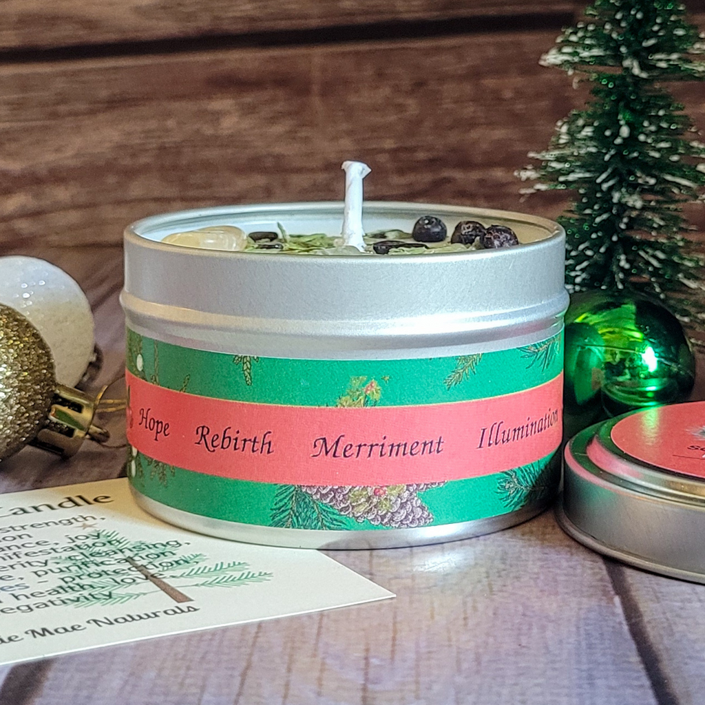 Yule Ritual Candle – Festive Winter Soy Candle for Renewal, Warmth & Winter Solstice Rituals