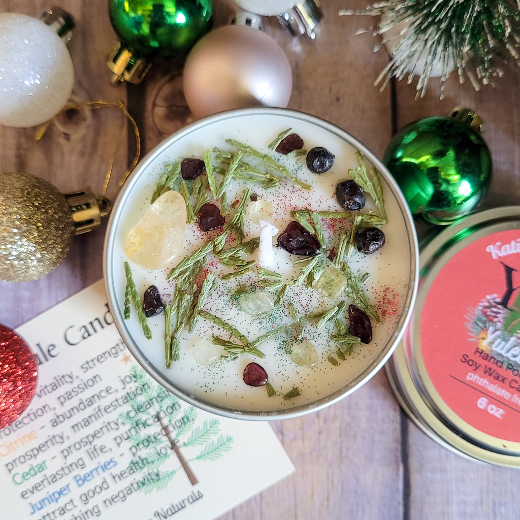 Yule Ritual Candle – Festive Winter Soy Candle for Renewal, Warmth & Winter Solstice Rituals