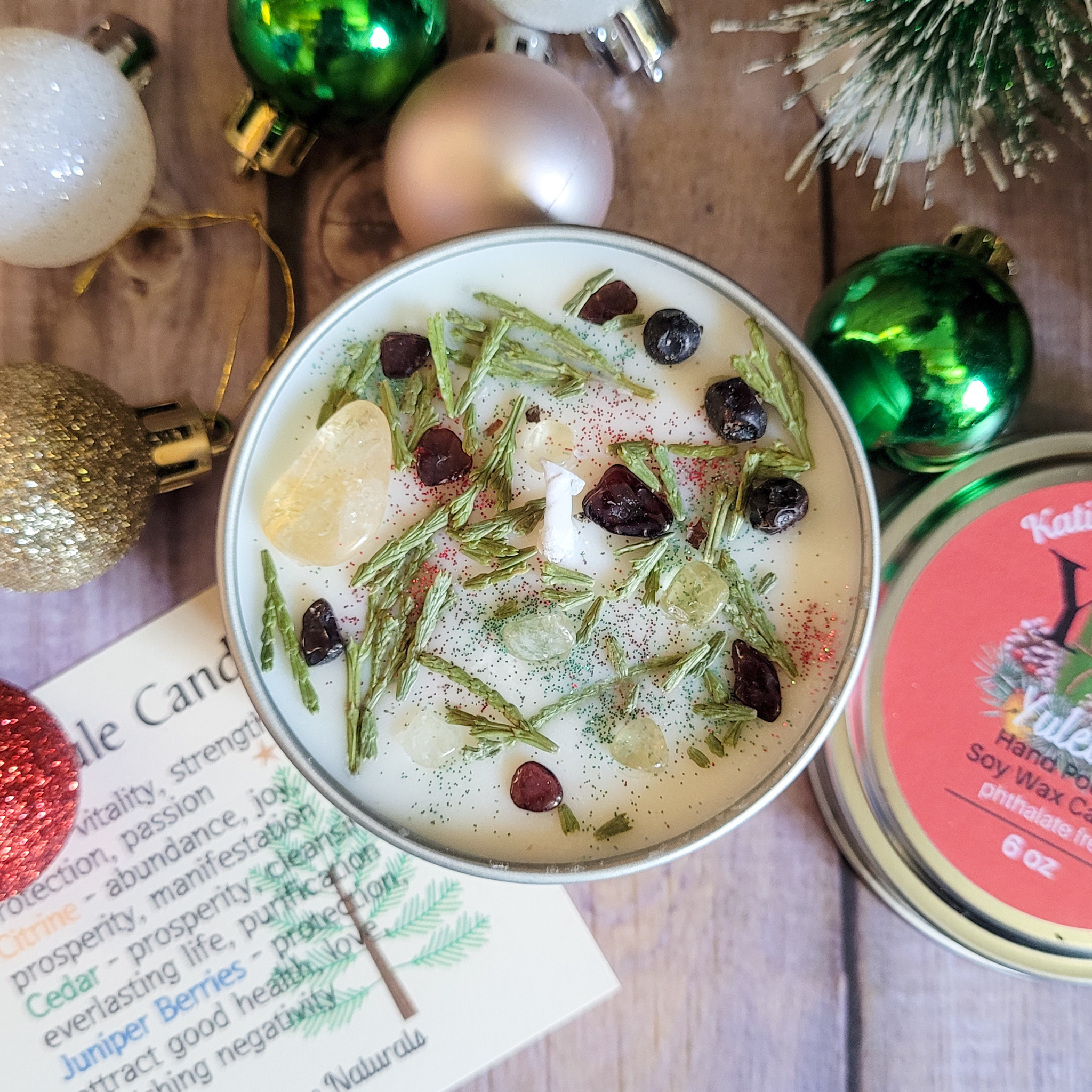 Yule Ritual Candle – Festive Winter Soy Candle for Renewal, Warmth & Winter Solstice Rituals