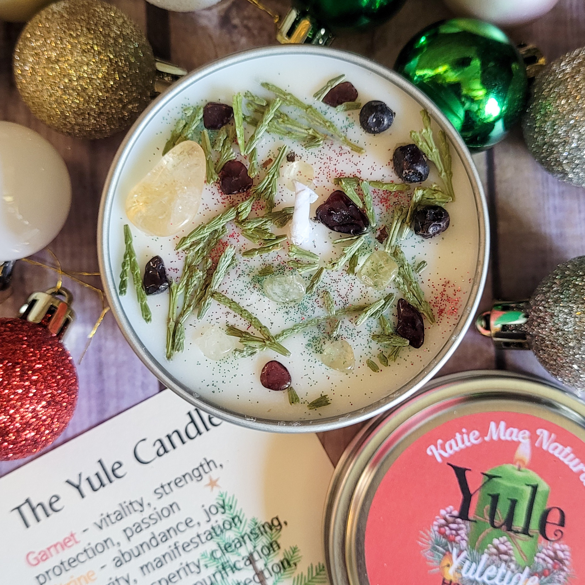 Yule Ritual Candle – Festive Winter Soy Candle for Renewal, Warmth & Winter Solstice Rituals