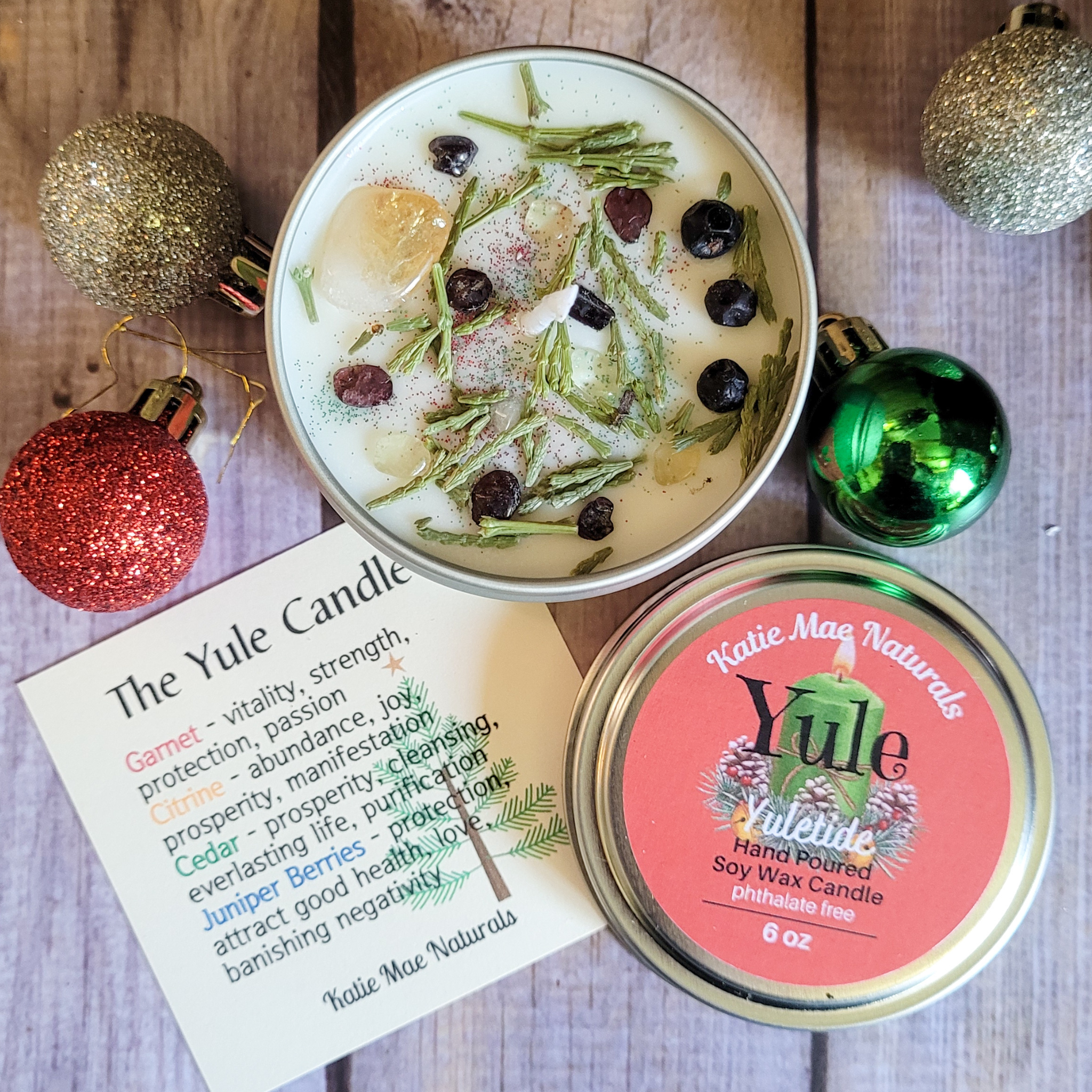 Yule Ritual Candle – Festive Winter Soy Candle for Renewal, Warmth & Winter Solstice Rituals
