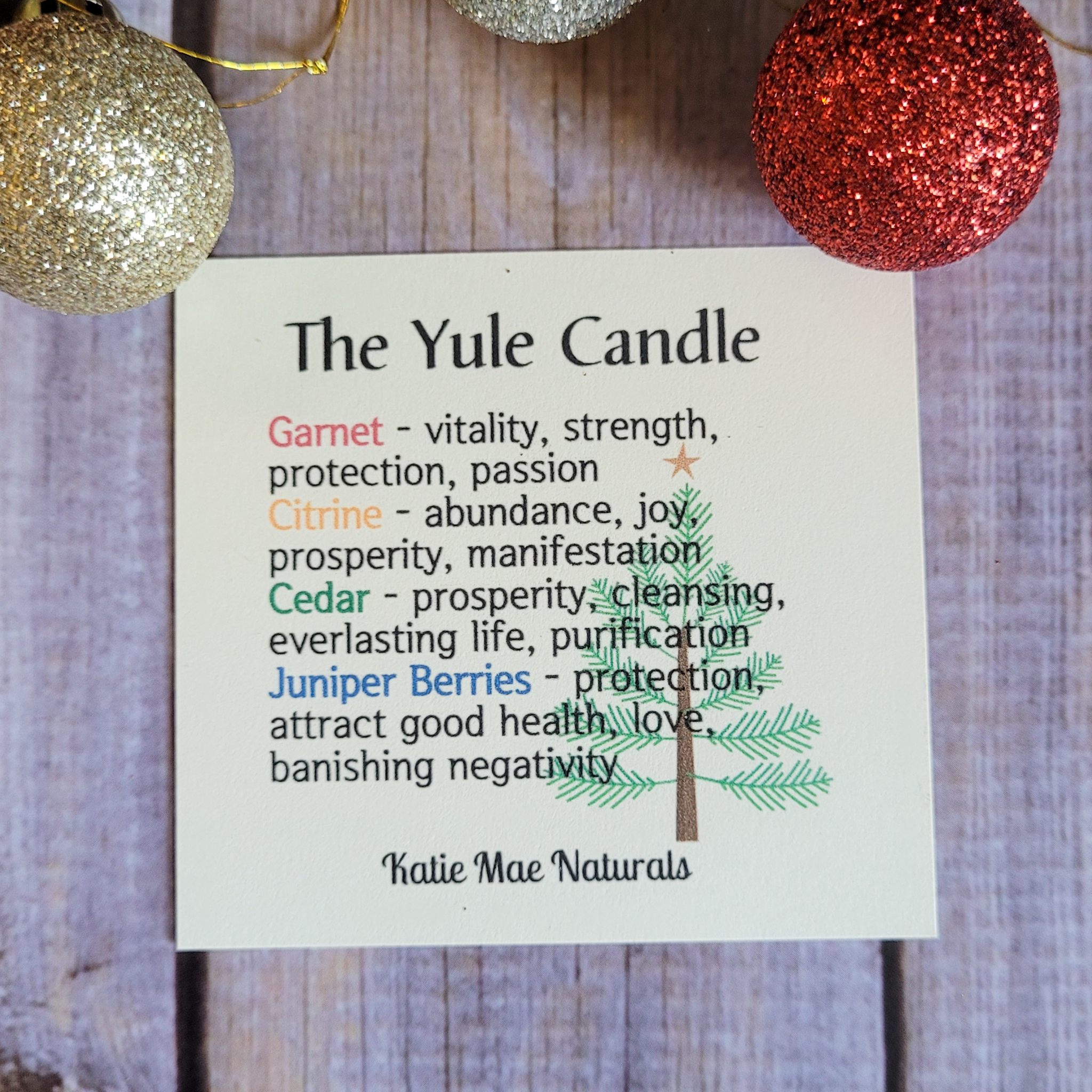 Yule Ritual Candle – Festive Winter Soy Candle for Renewal, Warmth & Winter Solstice Rituals