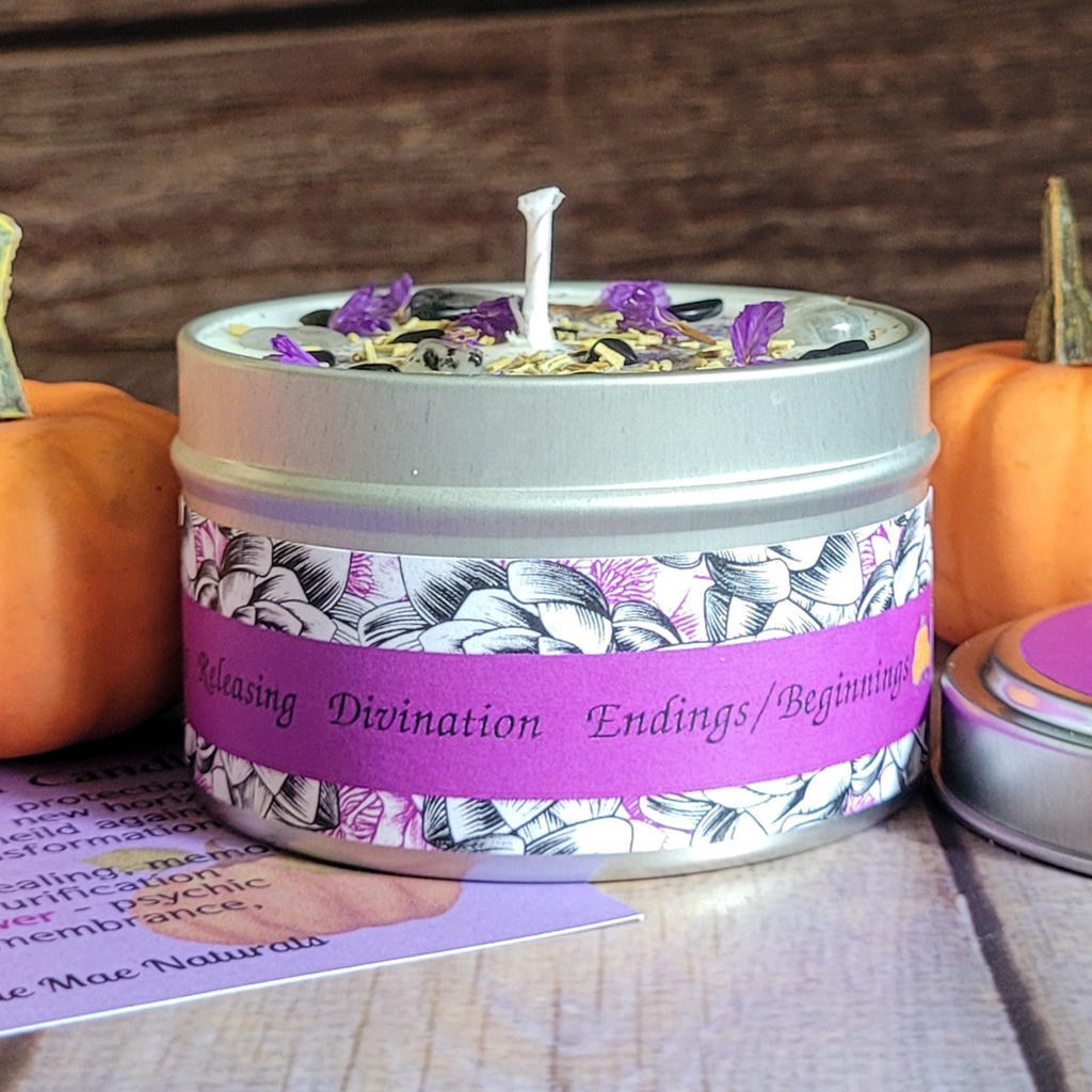 Samhain Ritual Candle – Pumpkin Spice Soy Candle for Protection, Reflection & Autumn Rituals
