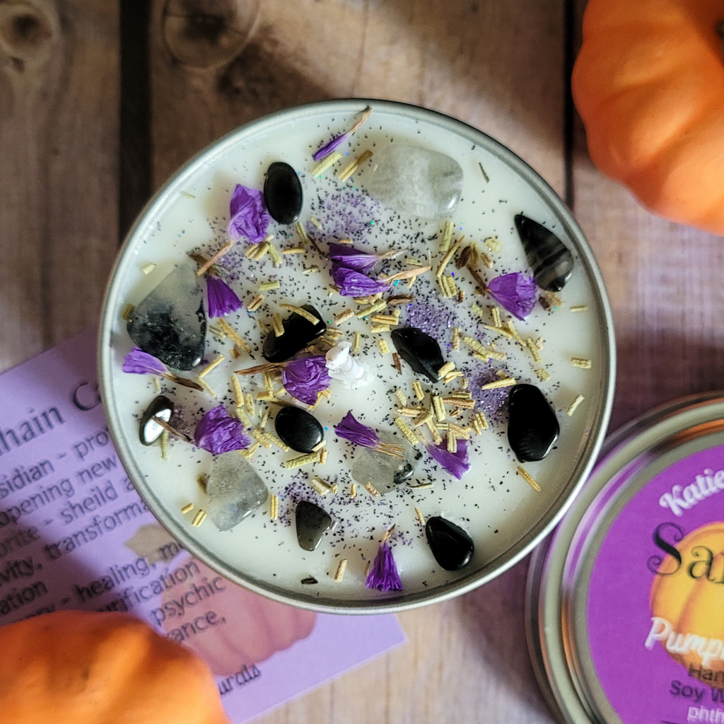 Samhain Ritual Candle – Pumpkin Spice Soy Candle for Protection, Reflection & Autumn Rituals