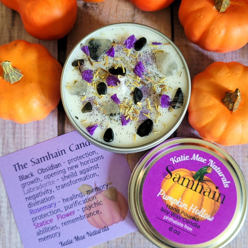 Samhain Ritual Candle – Pumpkin Spice Soy Candle for Protection, Reflection & Autumn Rituals