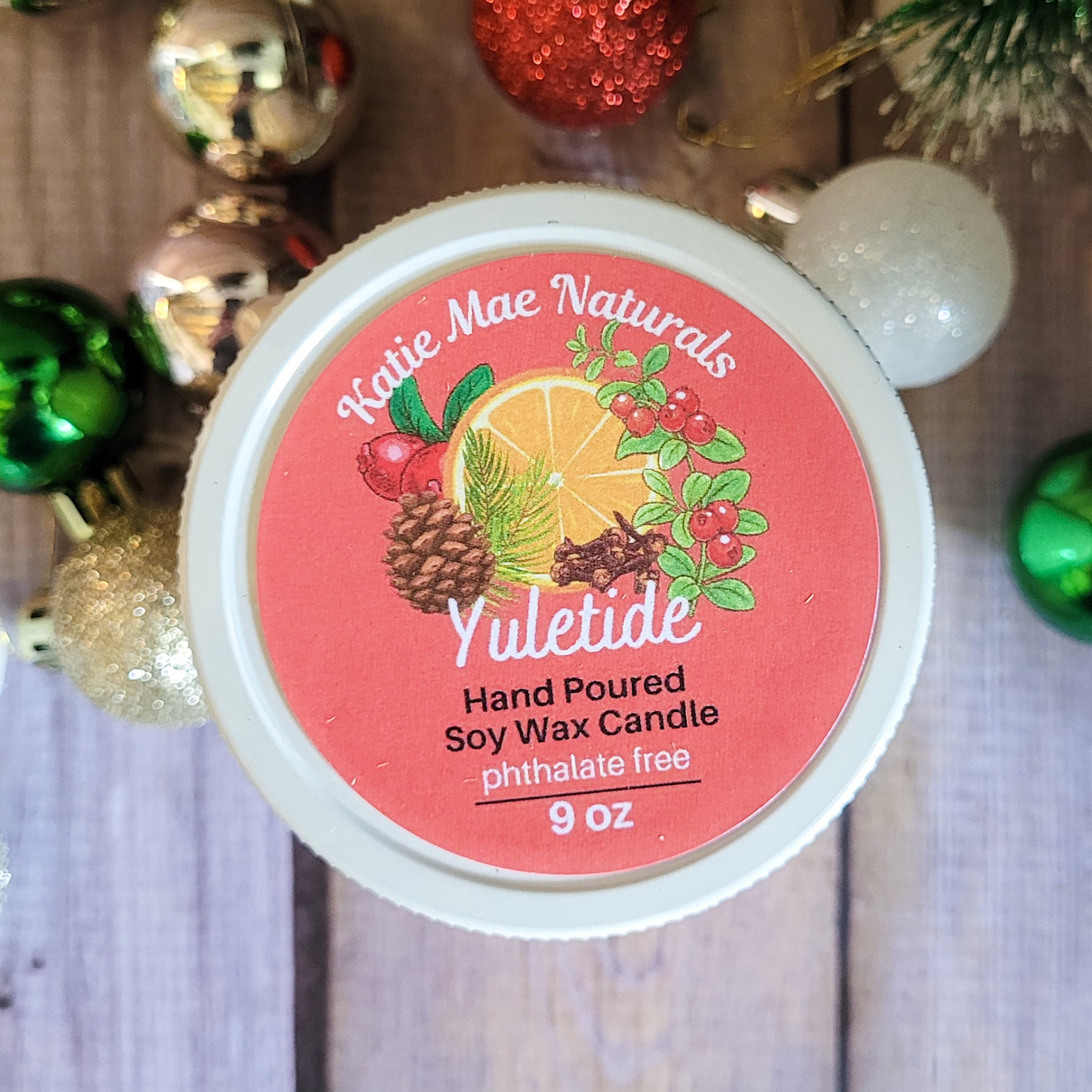 Yule Ritual Candle – Festive Winter Soy Candle for Renewal, Warmth & Winter Solstice Rituals