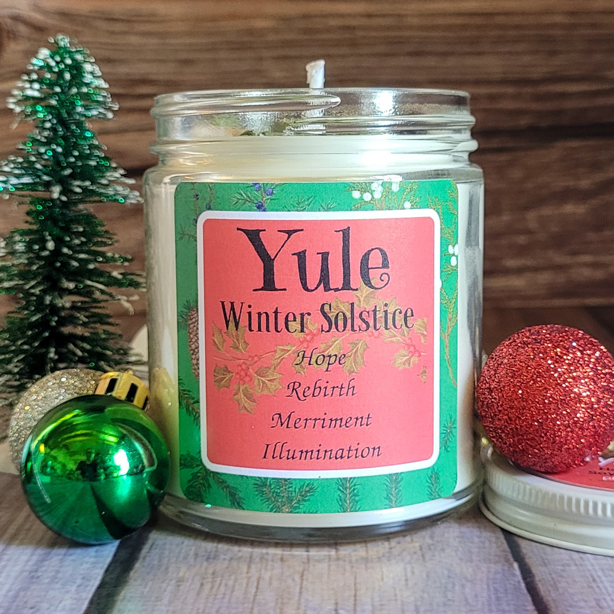 Yule Ritual Candle – Festive Winter Soy Candle for Renewal, Warmth & Winter Solstice Rituals