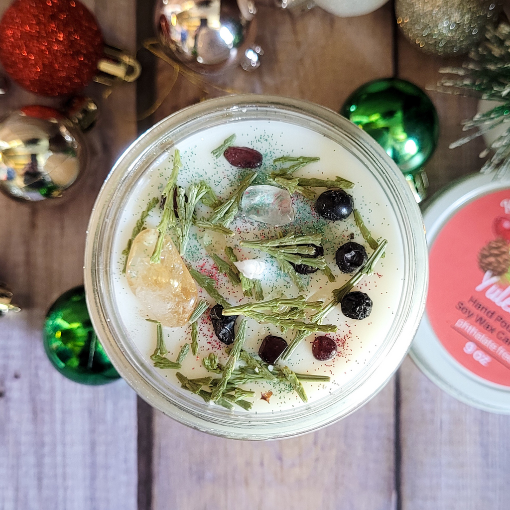 Yule Ritual Candle – Festive Winter Soy Candle for Renewal, Warmth & Winter Solstice Rituals
