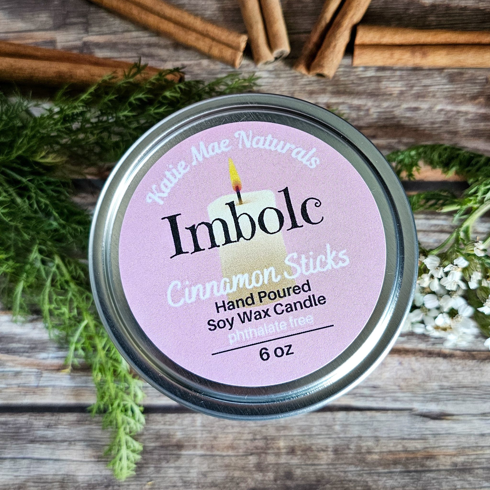 Imbolc Ritual Candle – Cinnamon Spice Soy Candle for Renewal, Cleansing & New Beginnings