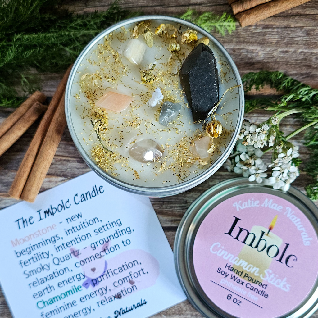 Imbolc Ritual Candle – Cinnamon Spice Soy Candle for Renewal, Cleansing & New Beginnings