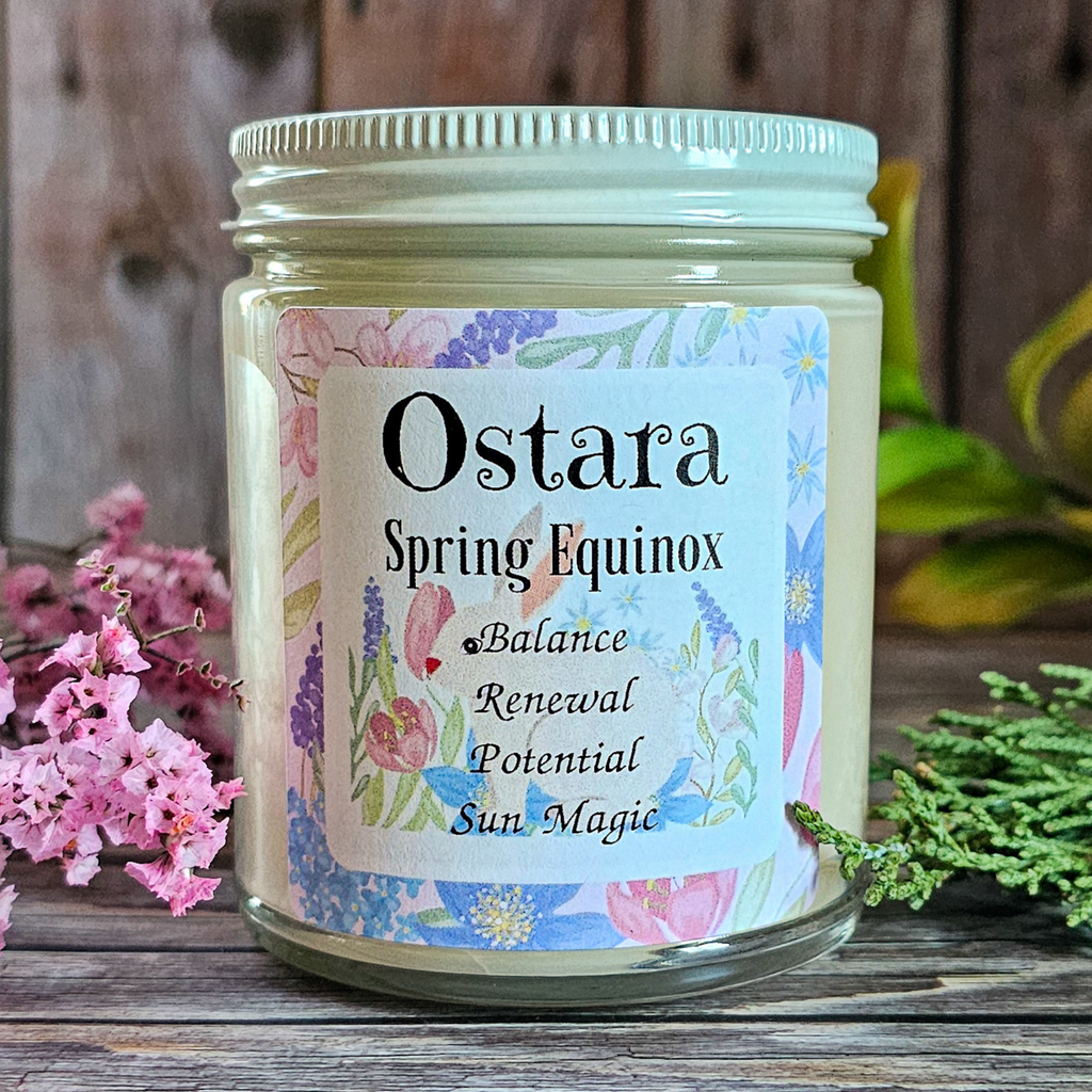 Ostara Ritual Candle – Lilac Spring Soy Candle for Renewal, Growth & Spring Equinox Rituals