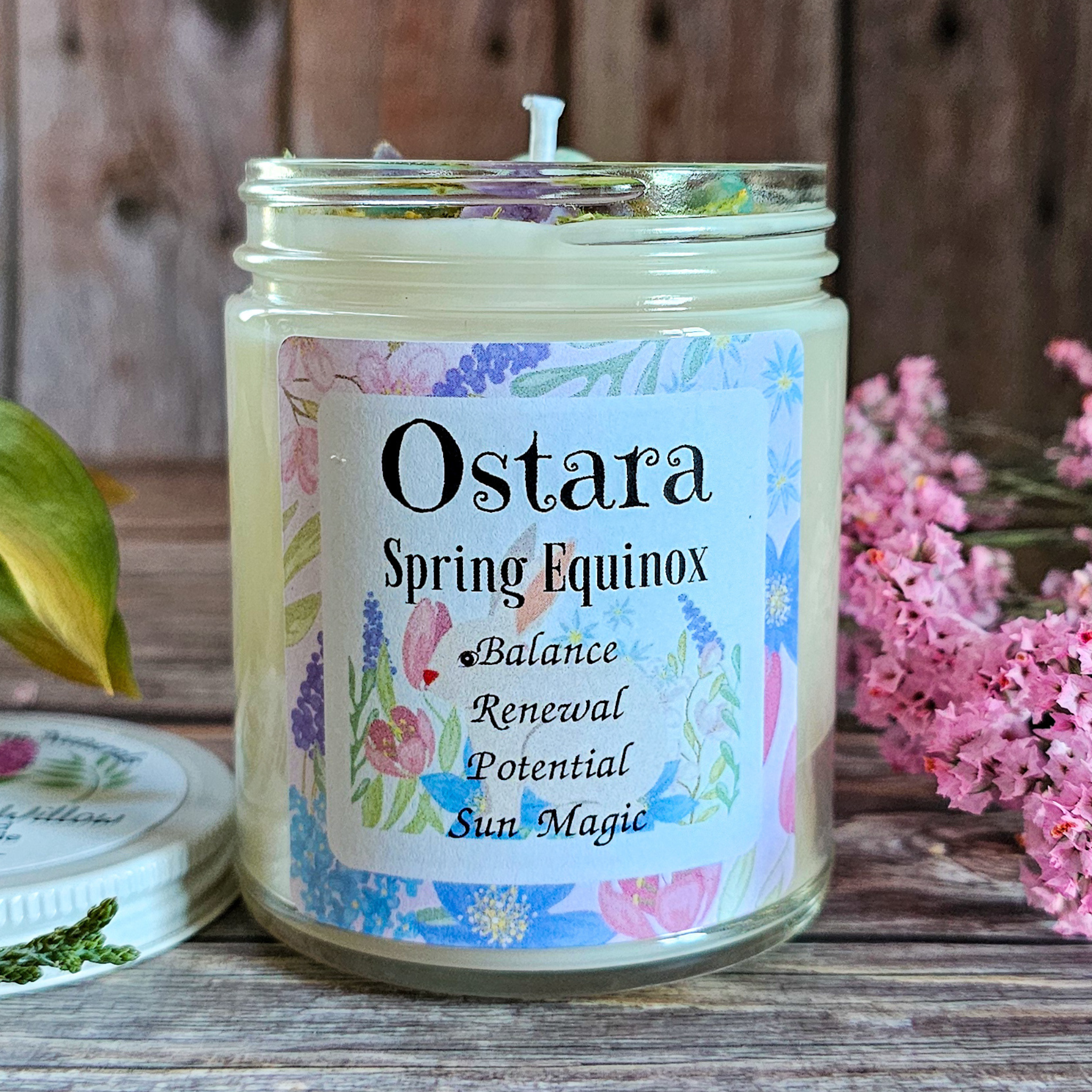Ostara Ritual Candle – Lilac Spring Soy Candle for Renewal, Growth & Spring Equinox Rituals
