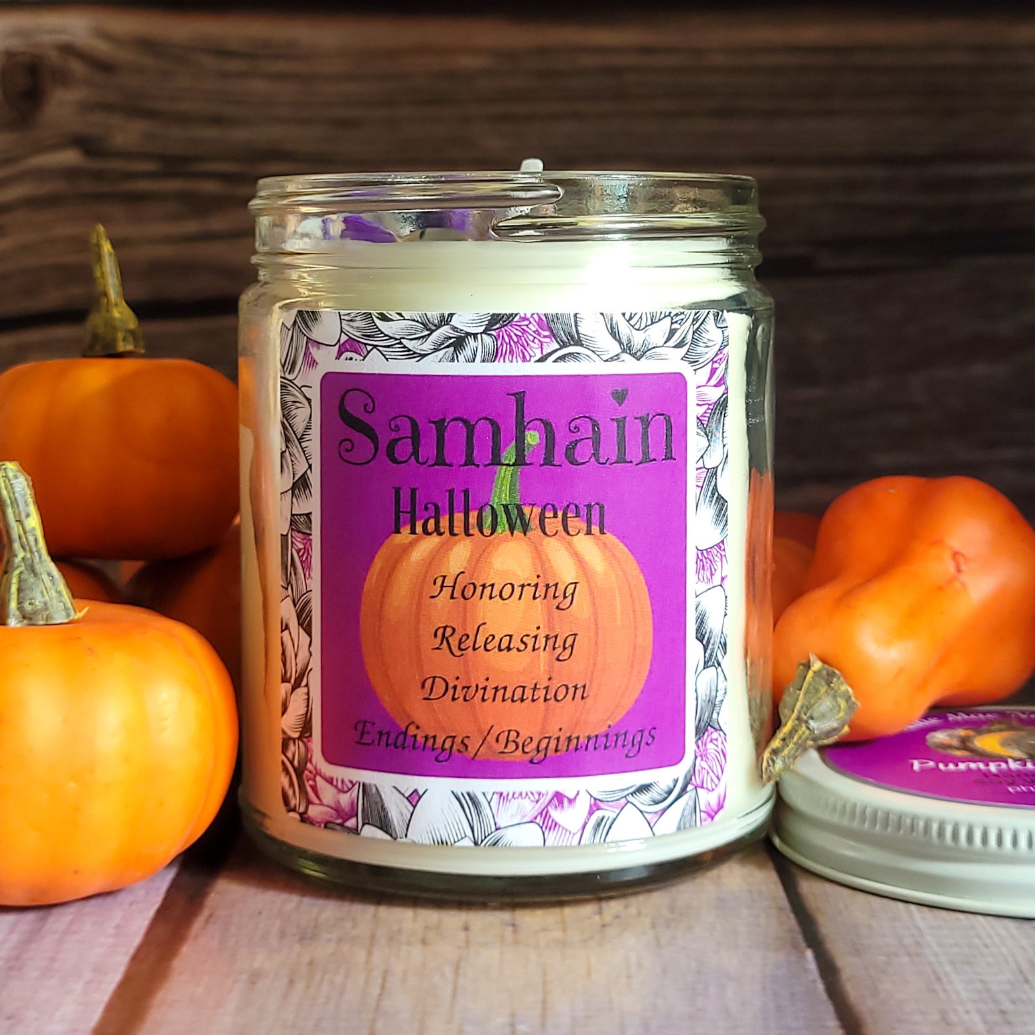 Samhain Ritual Candle – Pumpkin Spice Soy Candle for Protection, Reflection & Autumn Rituals