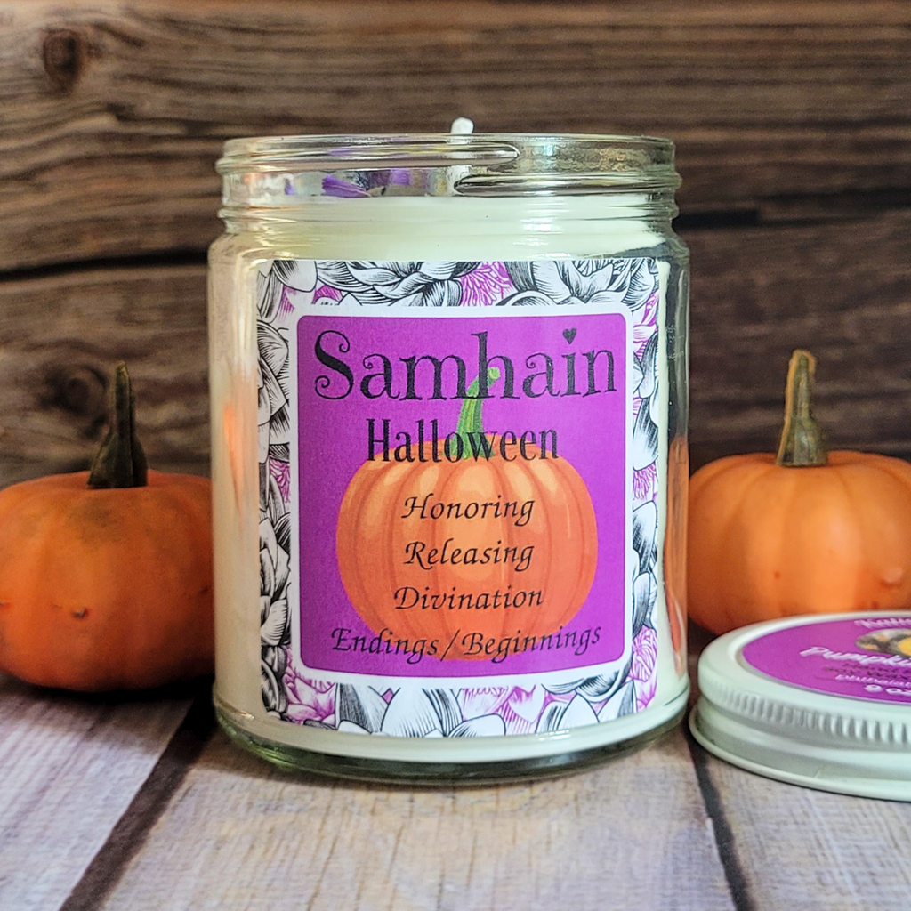 Samhain Ritual Candle – Pumpkin Spice Soy Candle for Protection, Reflection & Autumn Rituals