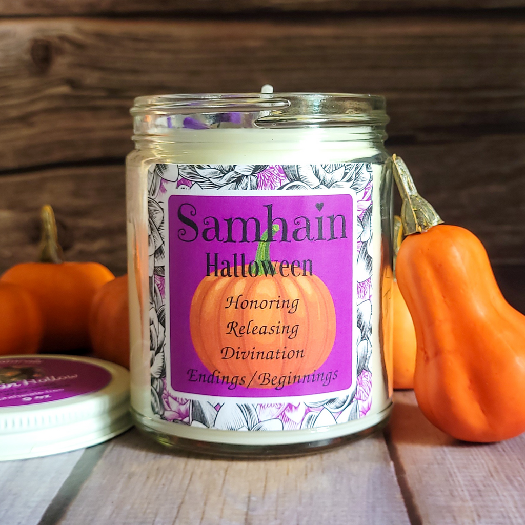 Samhain Ritual Candle – Pumpkin Spice Soy Candle for Protection, Reflection & Autumn Rituals