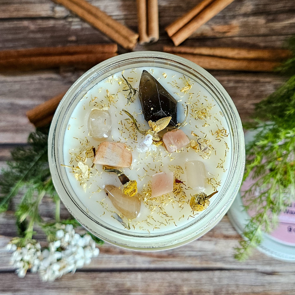 Imbolc Ritual Candle – Cinnamon Spice Soy Candle for Renewal, Cleansing & New Beginnings