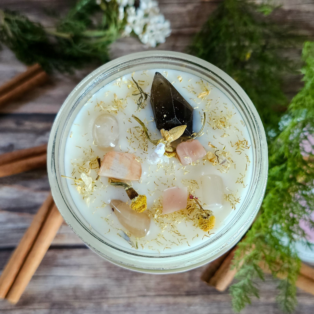 Imbolc Ritual Candle – Cinnamon Spice Soy Candle for Renewal, Cleansing & New Beginnings