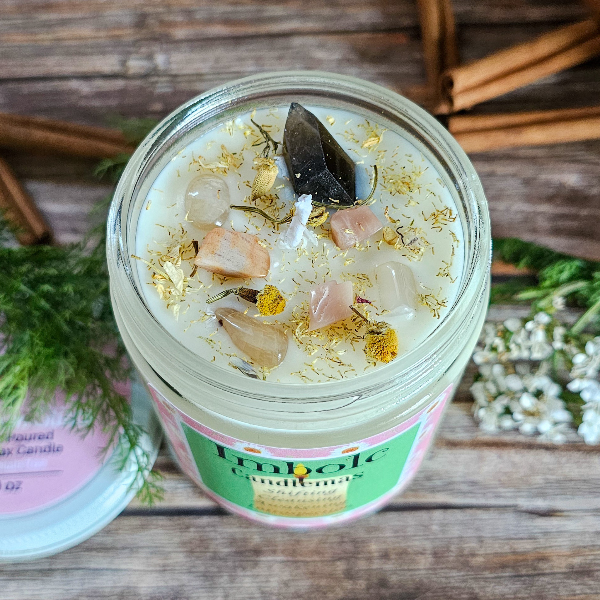 Imbolc Ritual Candle – Cinnamon Spice Soy Candle for Renewal, Cleansing & New Beginnings