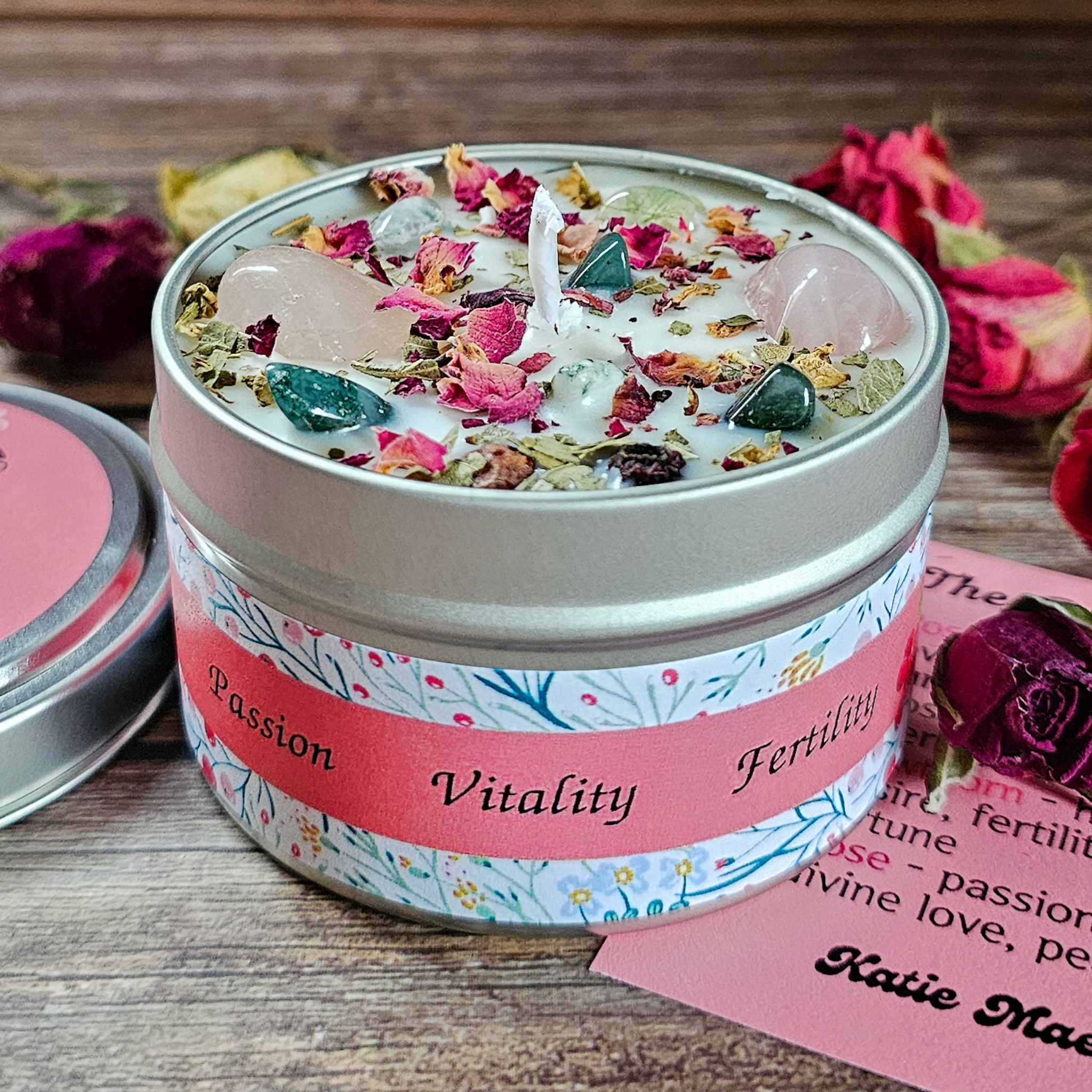 Beltane Ritual Candle – Honey Vanilla Floral Soy Candle for Passion, Love & Spring Renewal