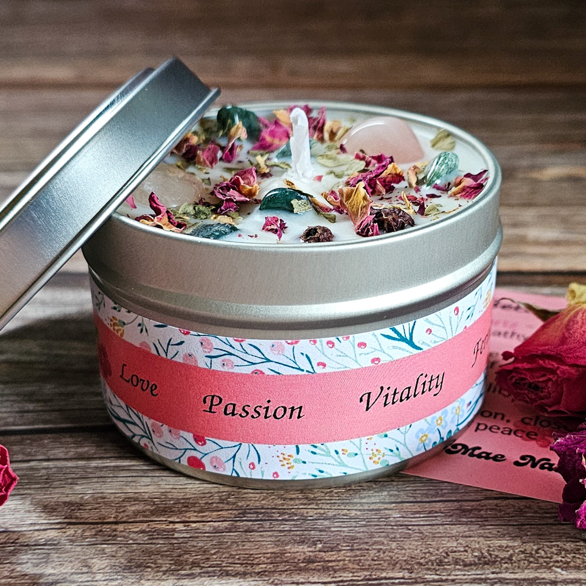 Beltane Ritual Candle – Honey Vanilla Floral Soy Candle for Passion, Love & Spring Renewal